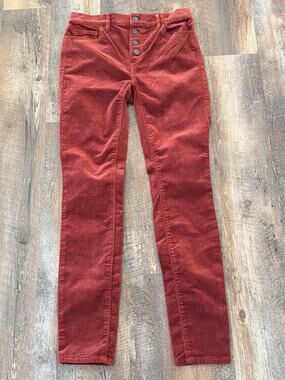 Loft Outlet Terra Cotta Hi Rise button fly  Skinny Cords  size 0 zero